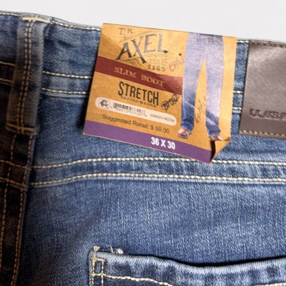 Axel Mens Slim Boot Stretch Jeans W36 x L30 Denim Blue - Picture 7 of 8